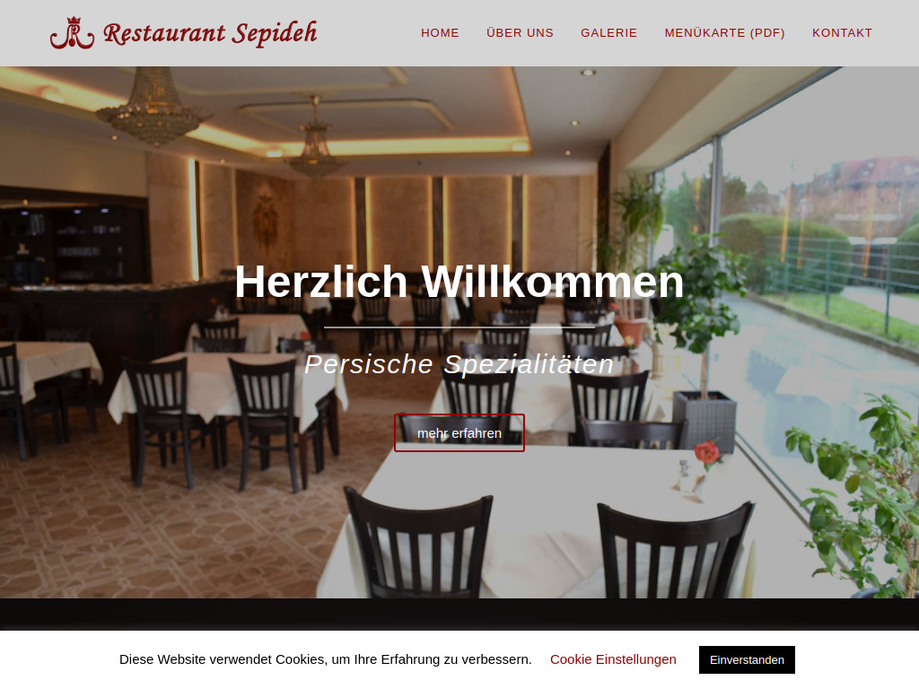 Website von Restaurant Sepideh in Hamburg