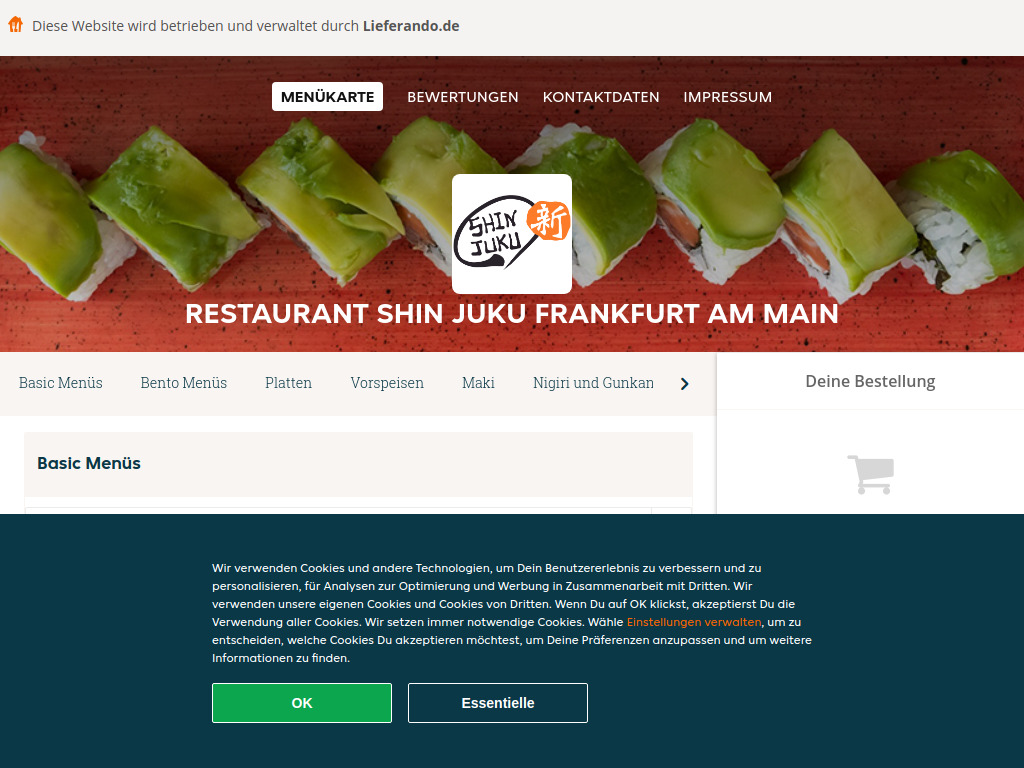 Website von restaurant-shin-juku.de in Frankfurt am Main