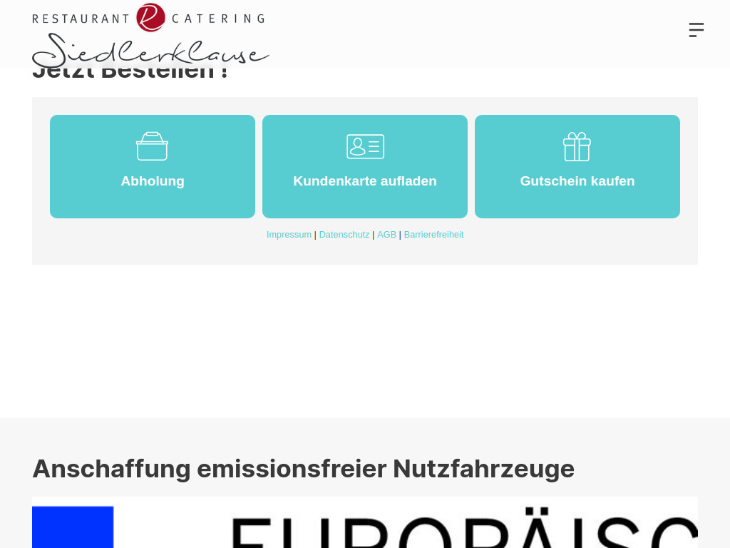 Website von Restaurant-Catering Siedlerklause in Greven