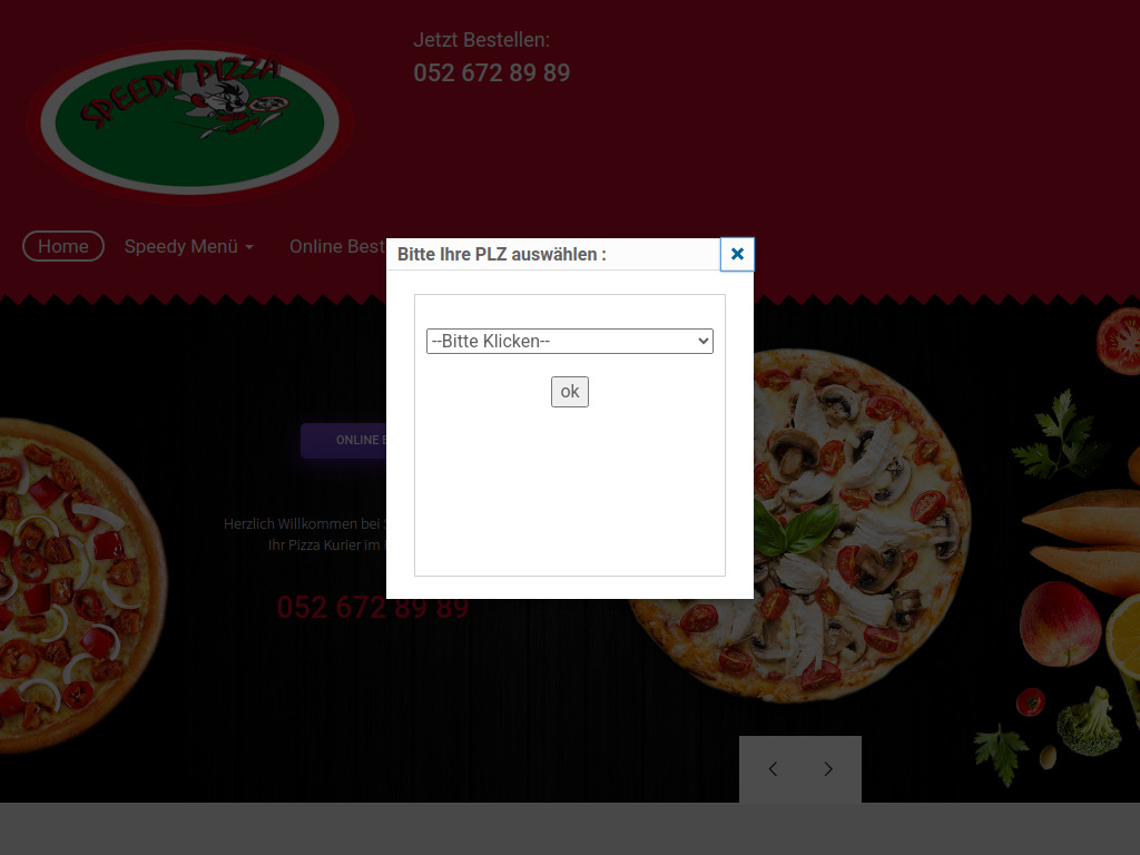 Website von SPEEDYPIZZA NEUHAUSEN in Neuhausen