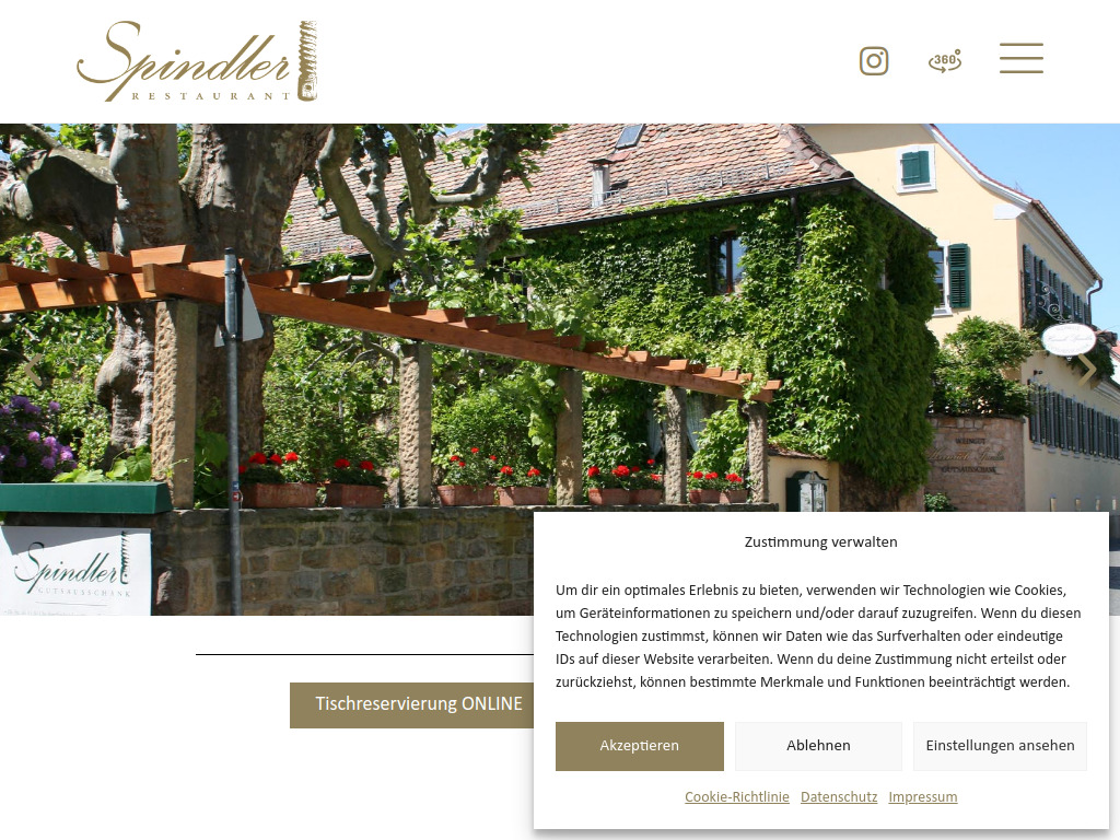 Website von Restaurant Spindler in Forst an der Weinstraße