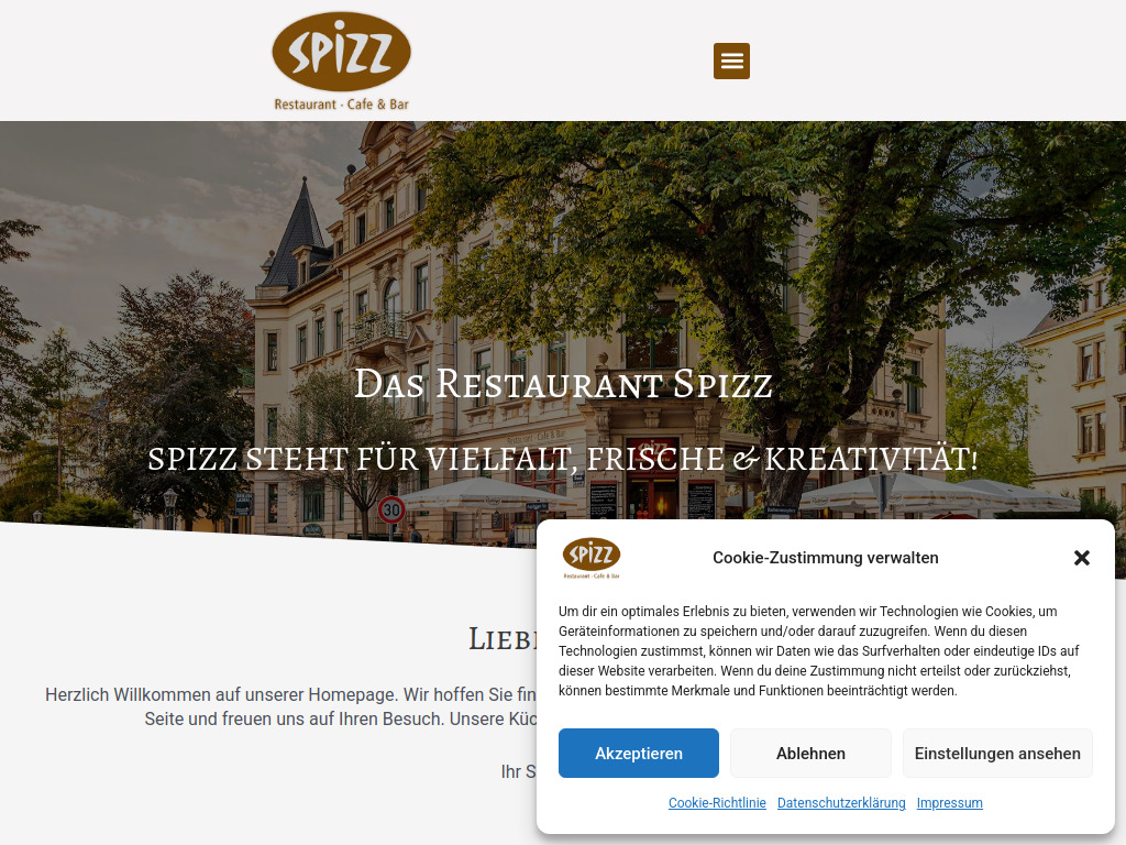 Website von Restaurant Spizz in Dresden