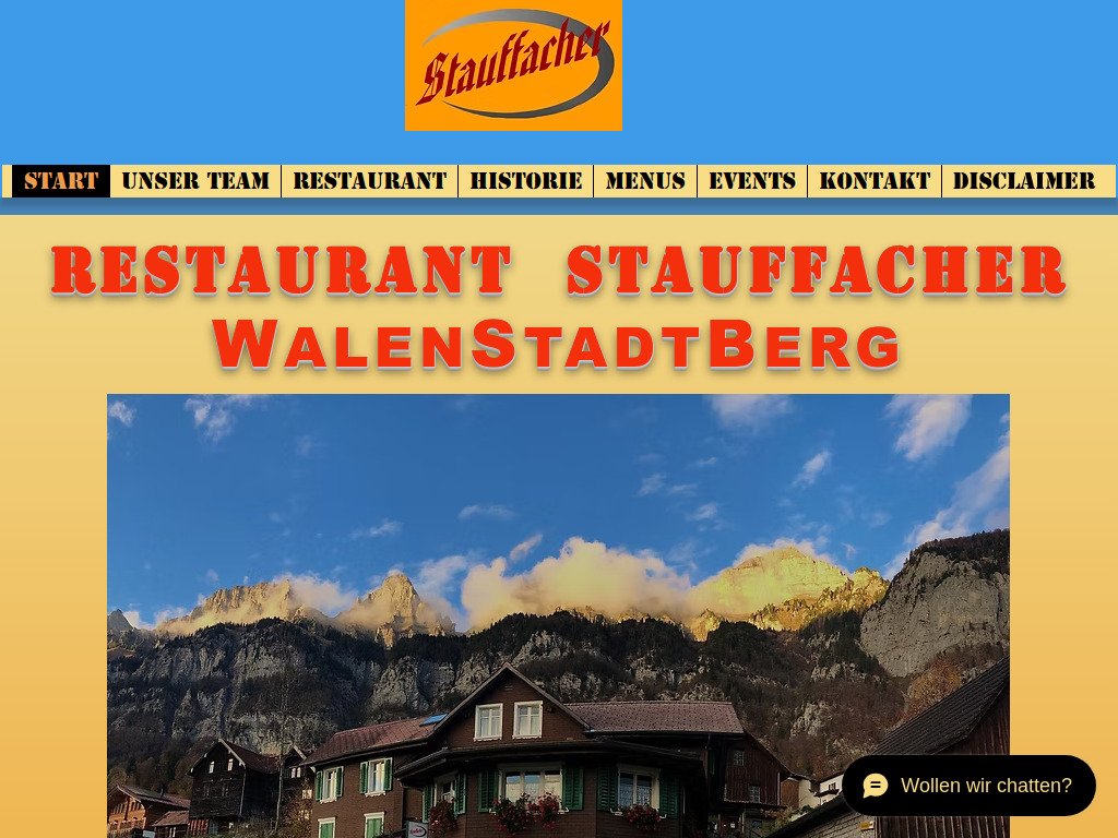 Website von Restaurant Stauffacher in Walenstadtberg