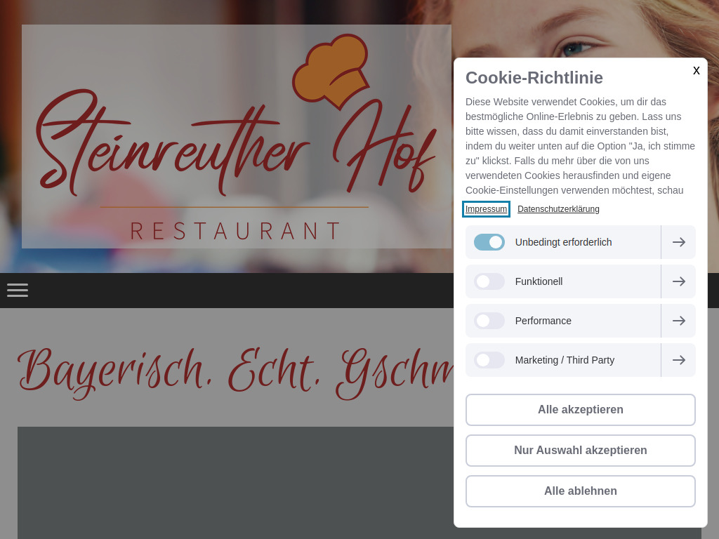 Website von Restaurant Steinreuther Hof in Bad Füssing