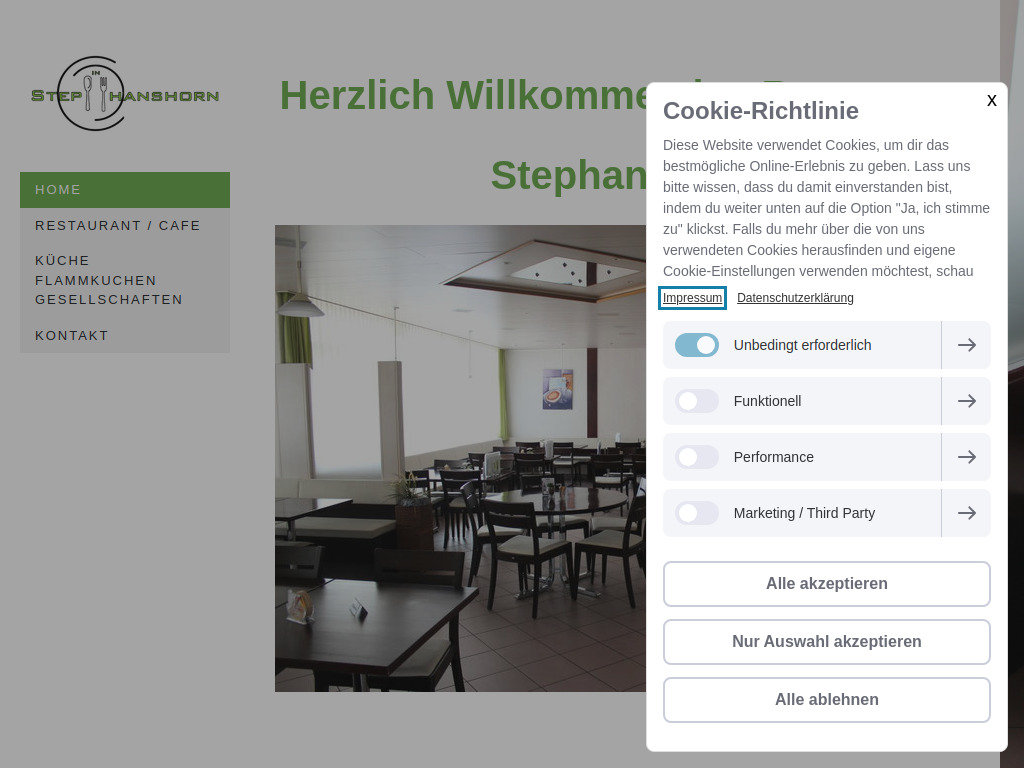 Website von Restaurant Stephanshorn in St.Gallen