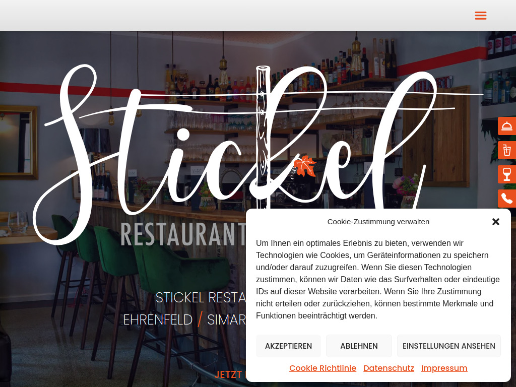 Website von Stickel Restaurant GmbH in Köln