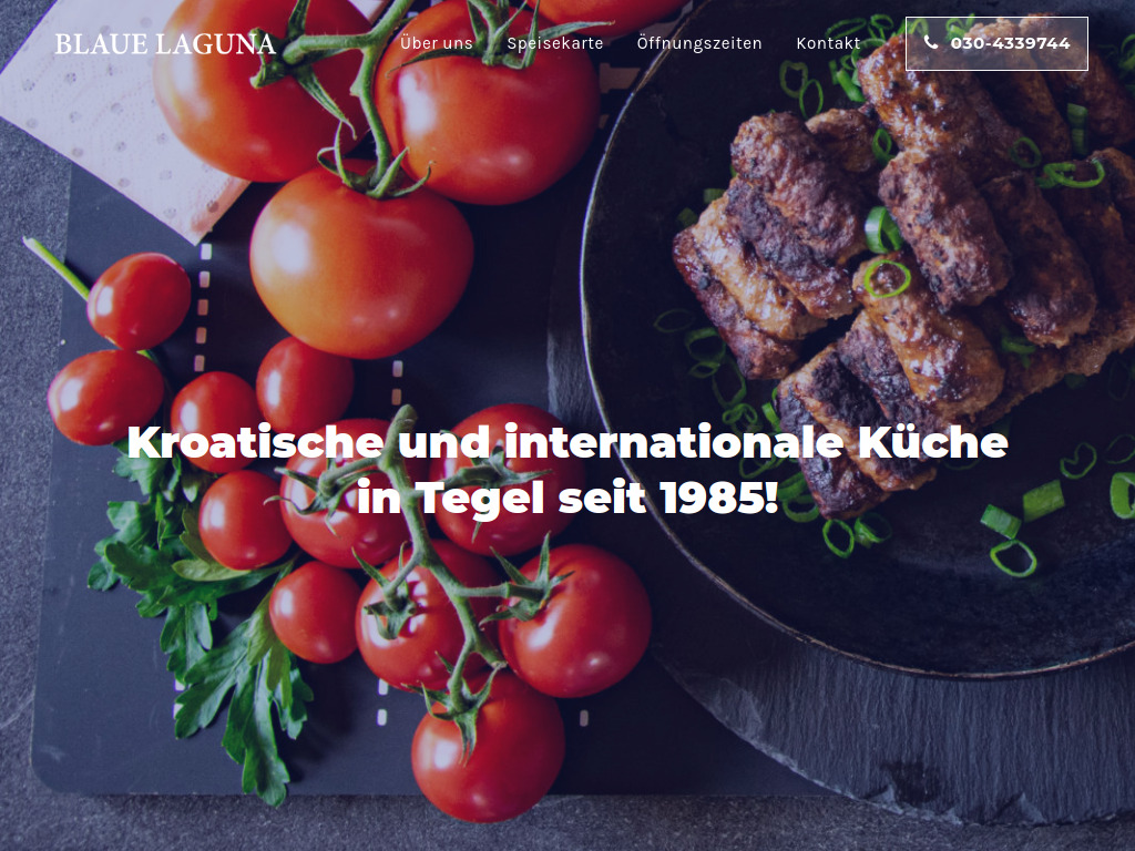 Website von Restaurant Blaue Laguna in Berlin
