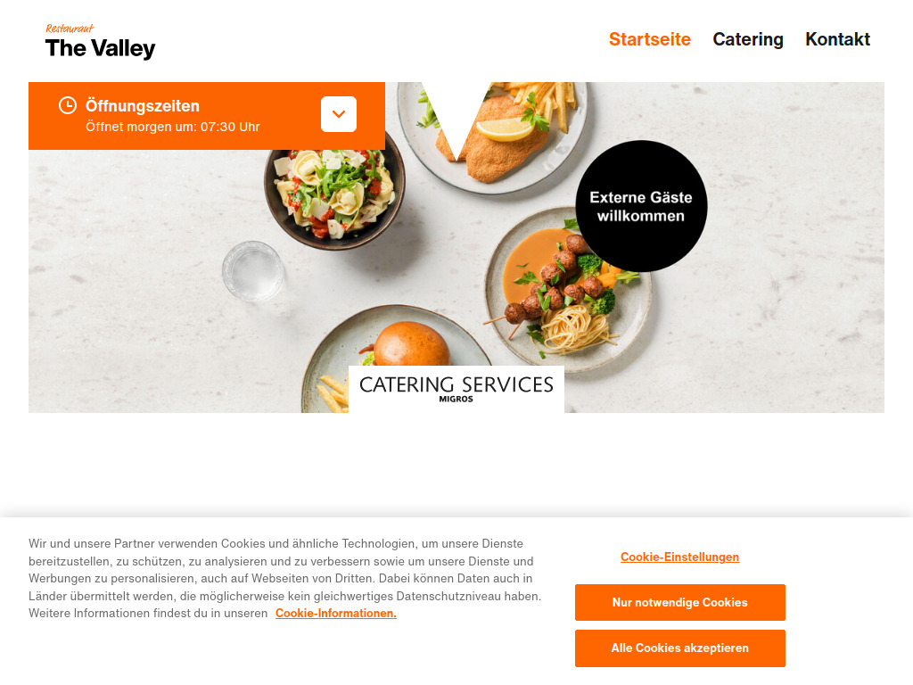 Website von Restaurant The Valley in Kemptthal
