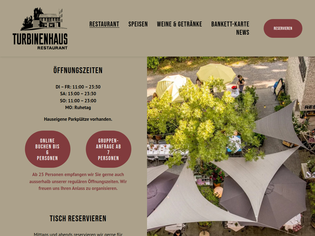 Website von Tre Fratelli GmbH in Zürich