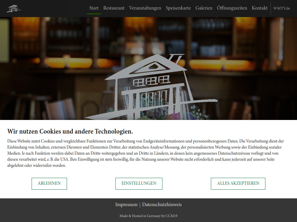 Website von WMTV Restaurant GmbH in Solingen