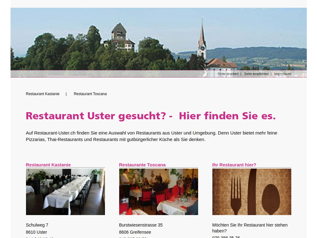 Website von Restaurant Uster in Uster