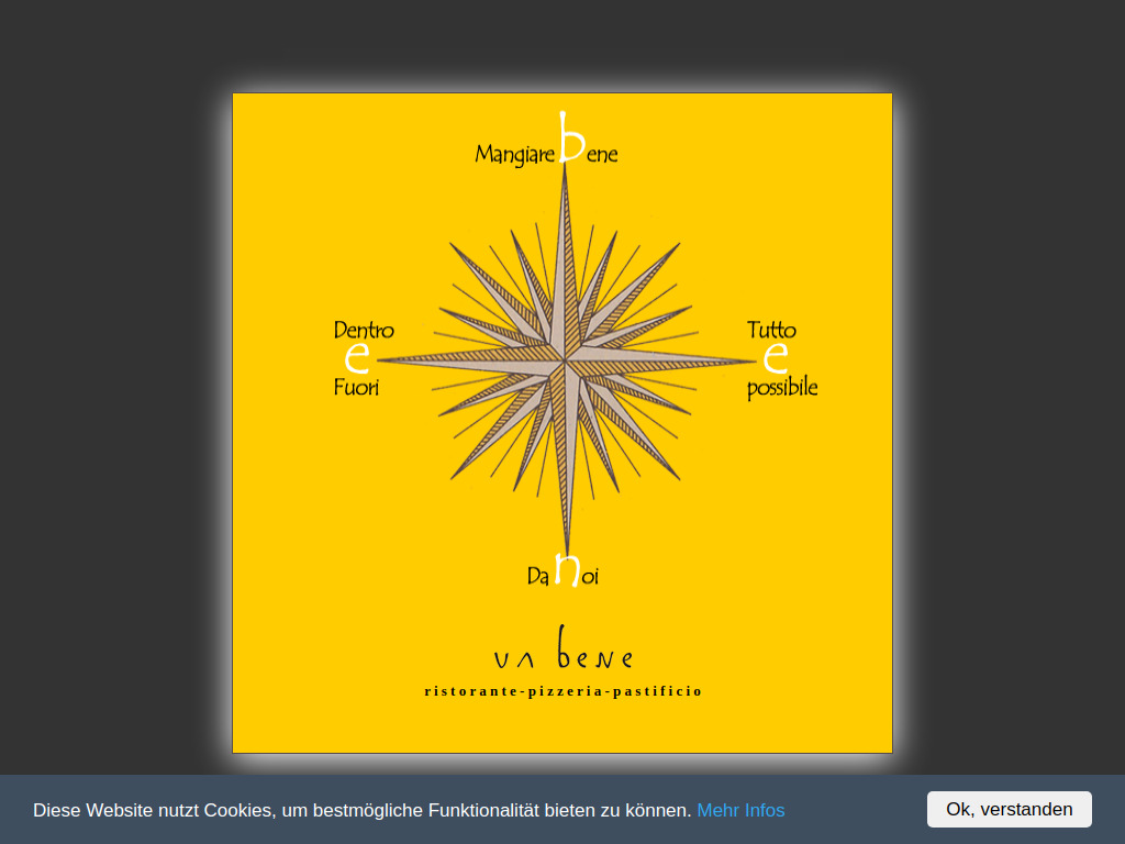Website von Va bene Ristorante-Pizzeria-Pastificio in Heldenstein