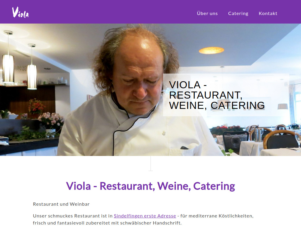 Website von Restaurant Viola in Sindelfingen