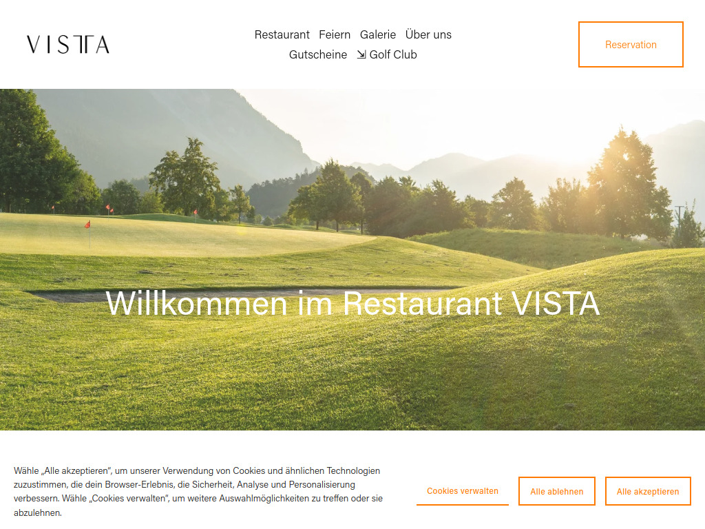 Website von Restaurant VISTA in Domat/Ems