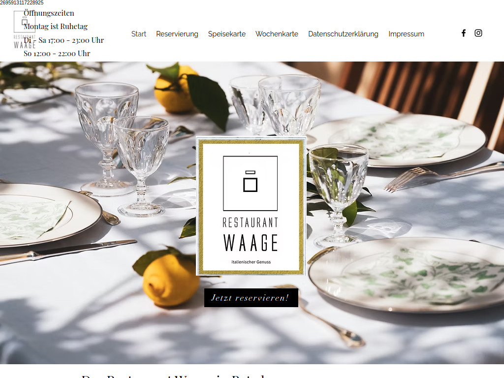 Website von Restaurant Waage in Potsdam