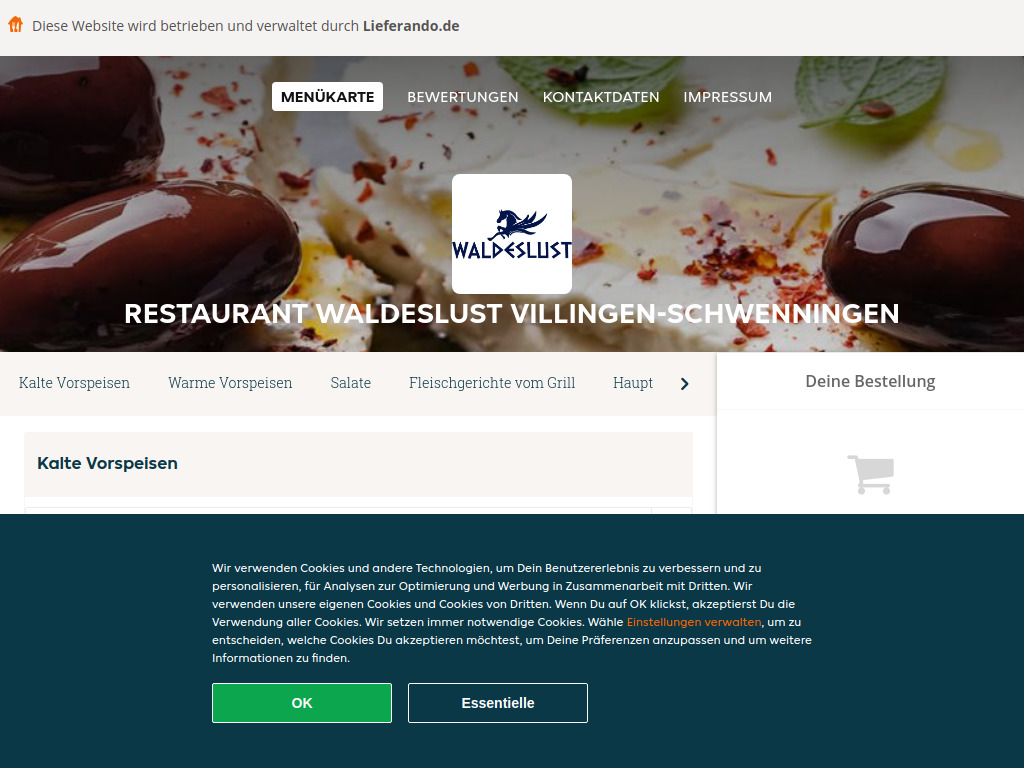 Website von Restaurant Waldeslust in Villingen-Schwenningen