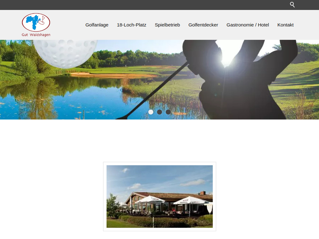Website von Golfanlage Gut Waldshagen