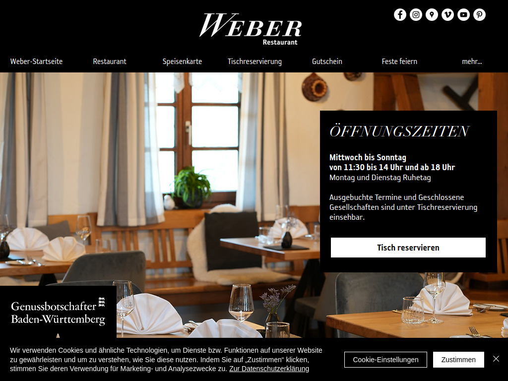 Website von Restaurant Weber GbR in Ettenheim