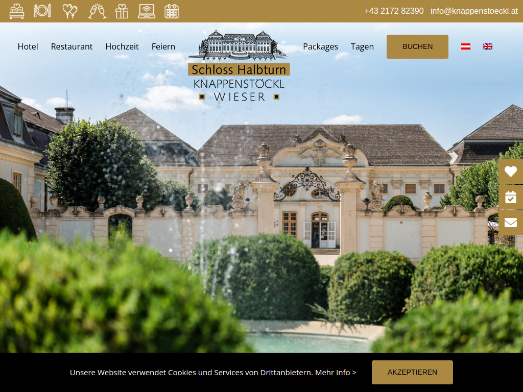 Website von Hotel-Restaurant Wieser in Halbturn