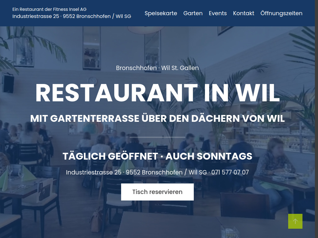 Website von Fitness Insel AG in Bronschhofen