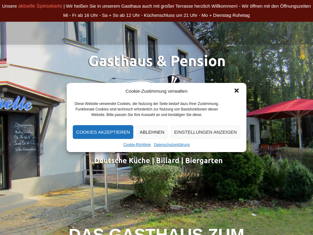 Website von Gasthaus ´Forelle´ Wilhelmshorst in Wilhelmshorst