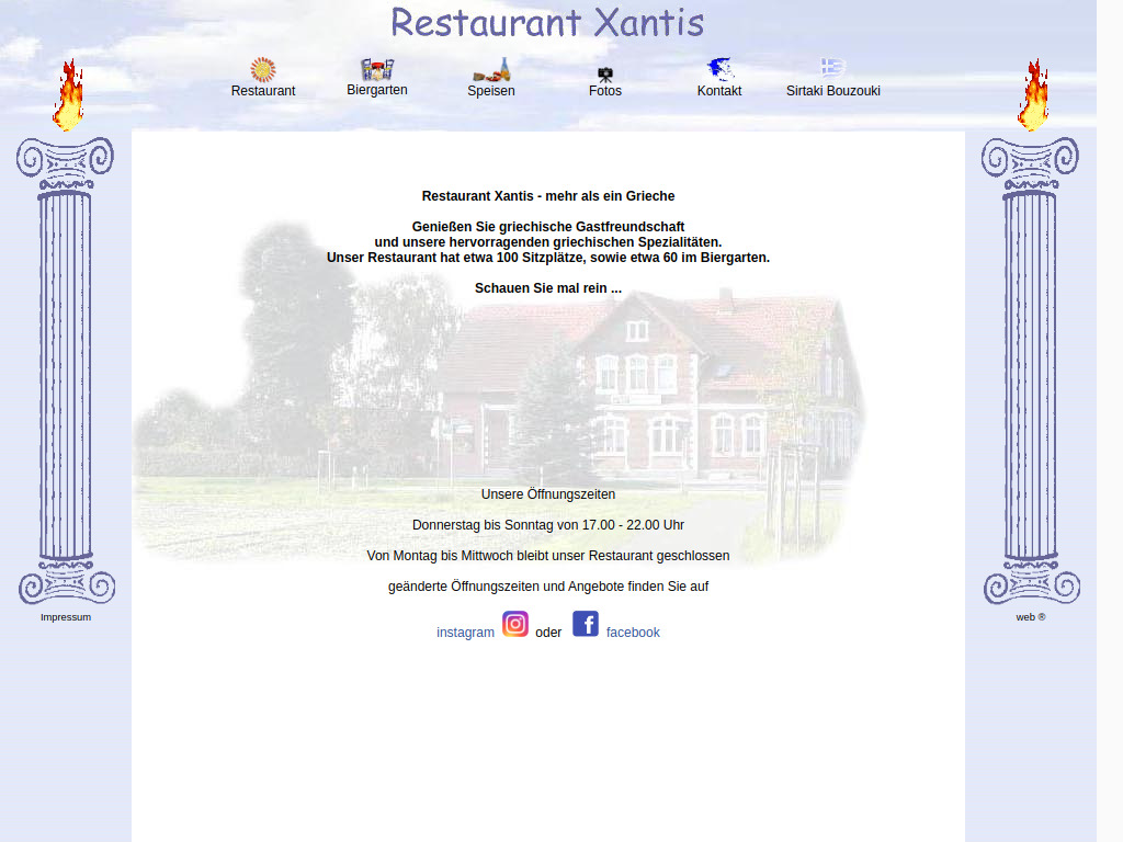 Website von Restaurant Xantis in Rahden