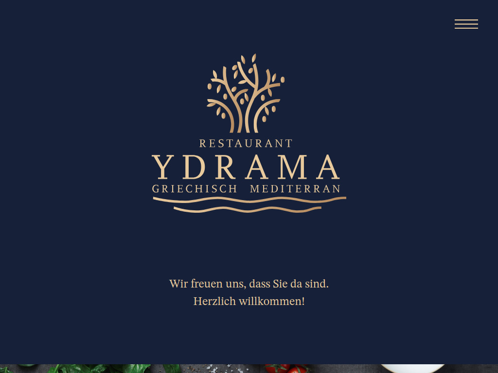 Website von Restaurant Ydrama in Moorrege