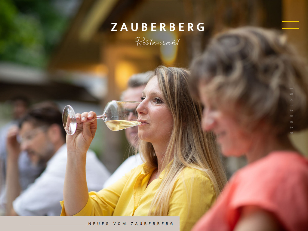 Website von Restaurant Zauberberg in München