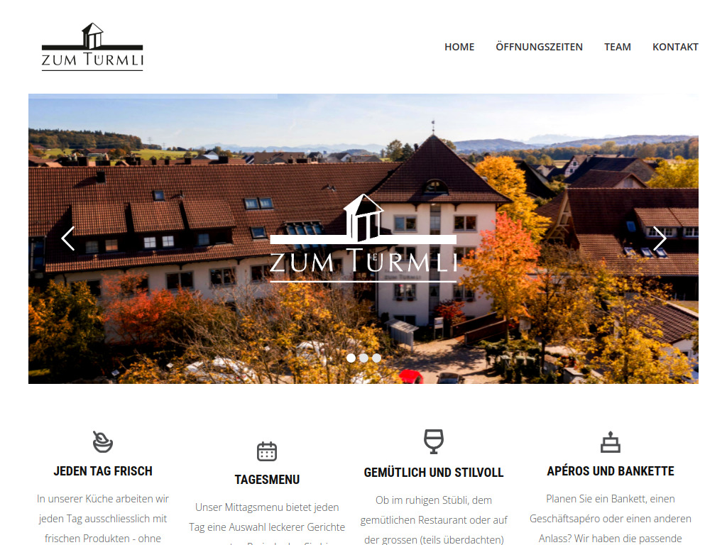 Website von Restaurant zum Türmli in Watt-Regensdorf
