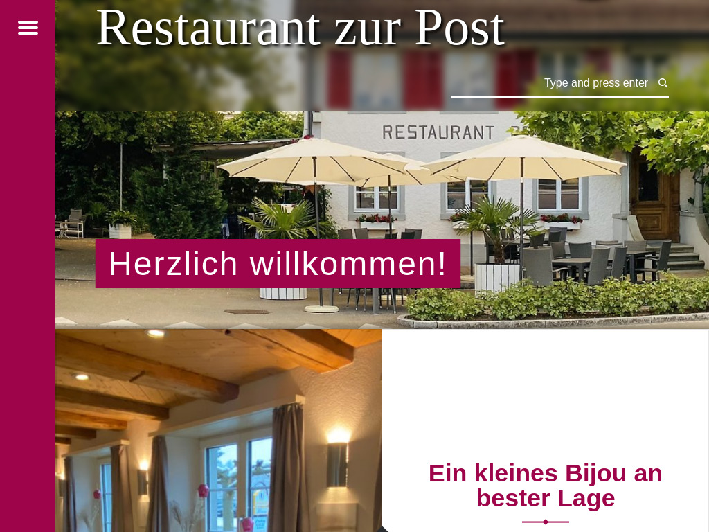 Website von Restaurant - Wirtschaft zur Post - Märstetten in Märstetten