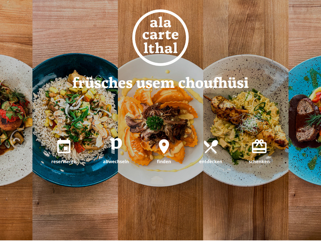 Website von ala carte lthal in Langenthal