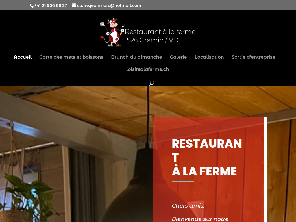 Website von Restaurantalaferme