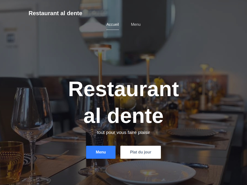 Website von Restaurant al dente in Lausanne