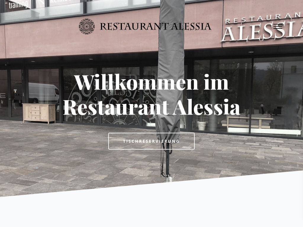 Website von Restaurant Alessia in Muttenz