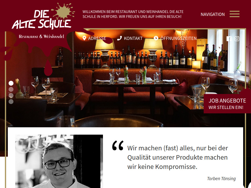 Website von Alte Schule in Herford