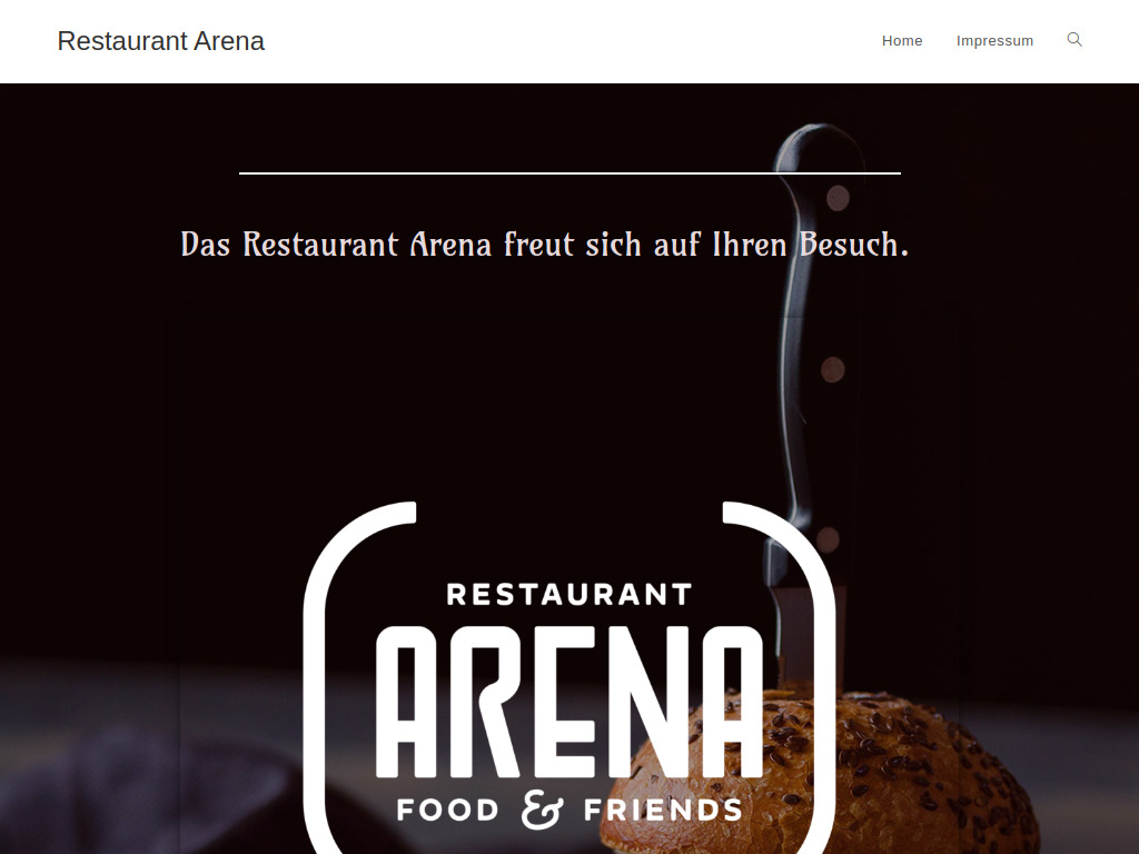Website von Arena Gastro AG in St. Gallen
