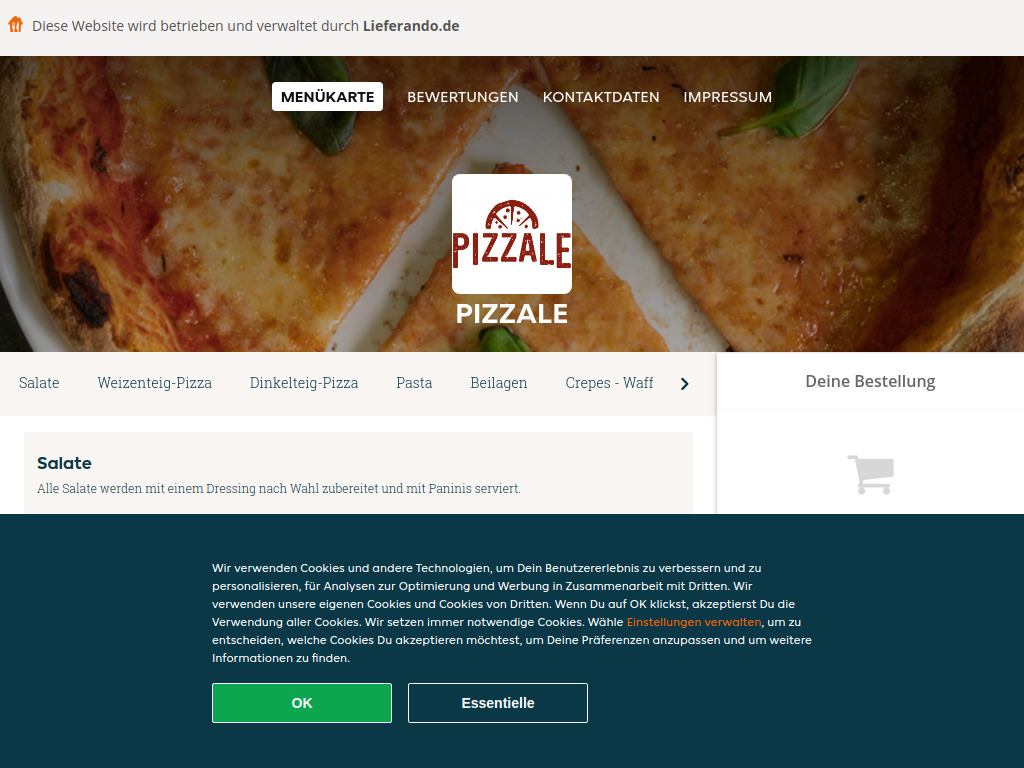 Website von PizzaLE - Essen online bestellen in Leinfelden-Echterdingen in Leinfelden-Echterdingen