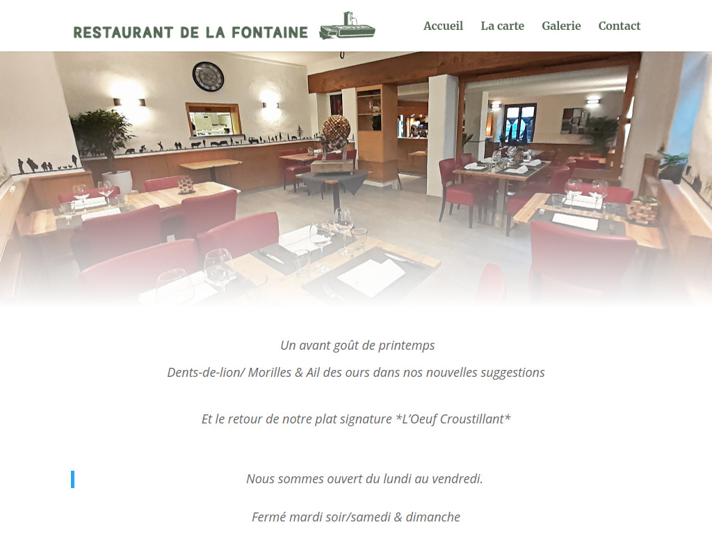 Website von Restaurant de la Fontaine in Aigle