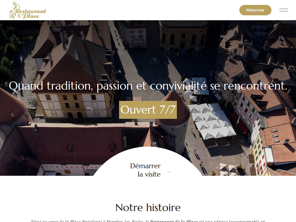 Website von Restaurant de La Place in Yverdon-les-Bains