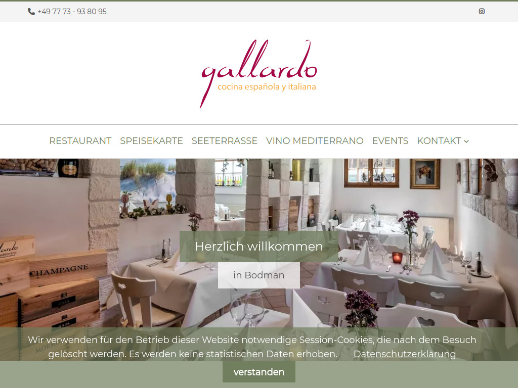 Website von Restaurante GALLARDO in Bodman