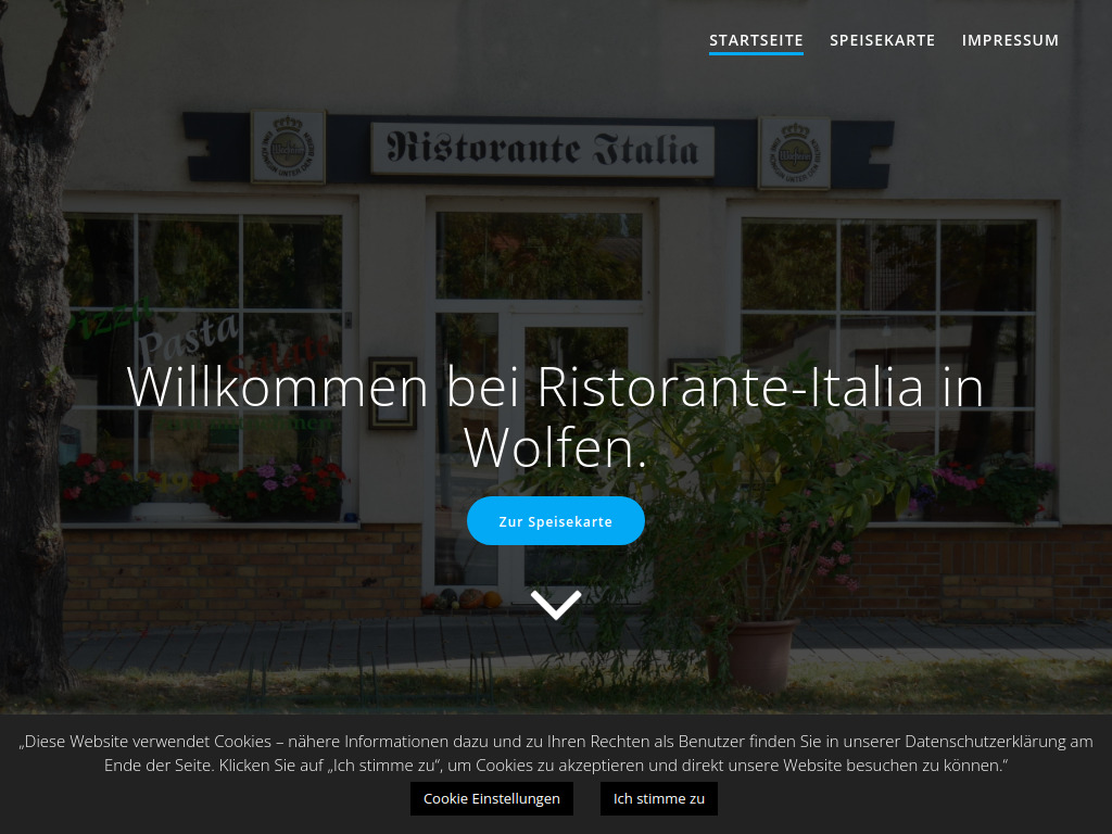 Website von Ristorante Italia in Wolfen
