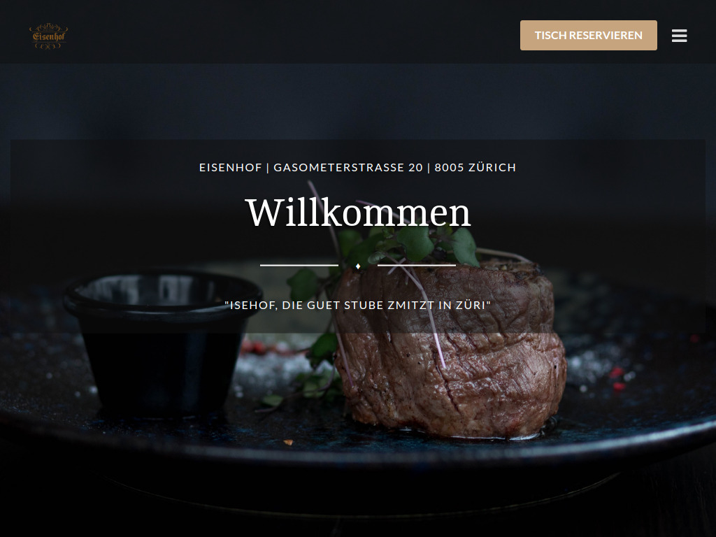 Website von Eisenhof in Zürich