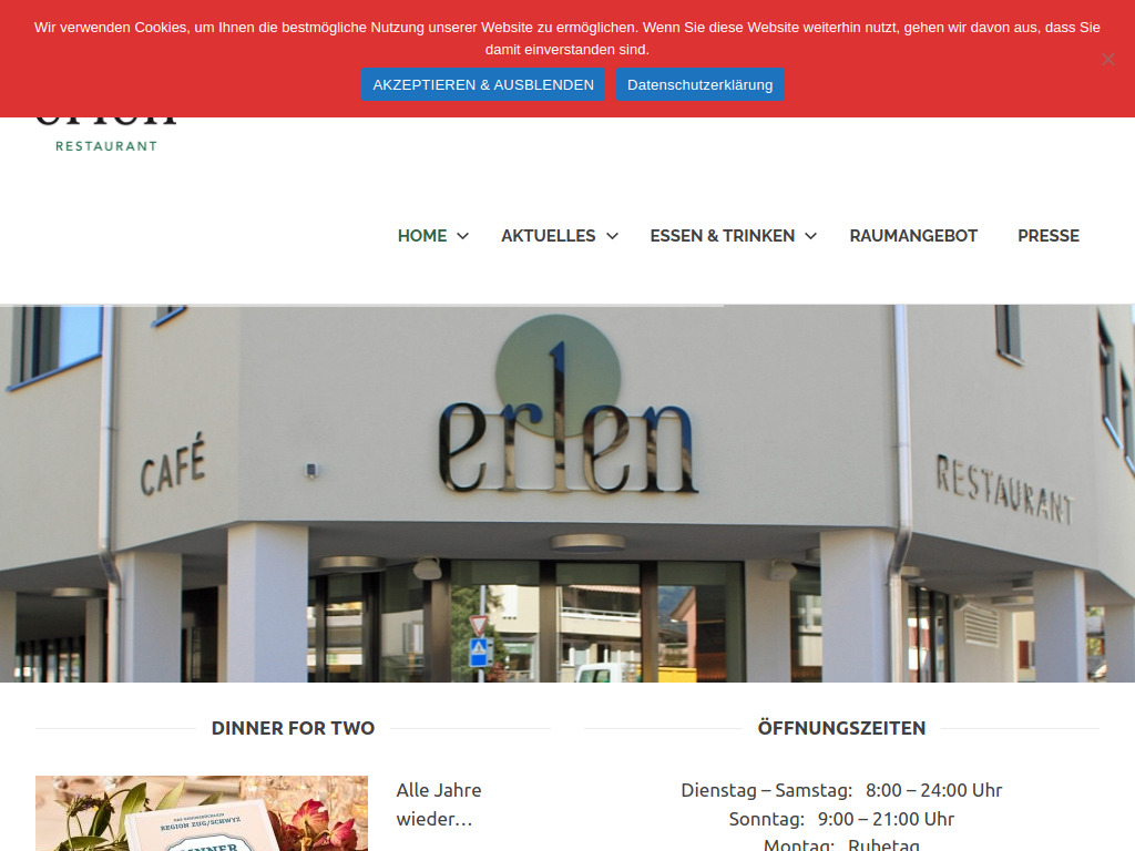 Website von Restaurant Erlen AG in Ibach
