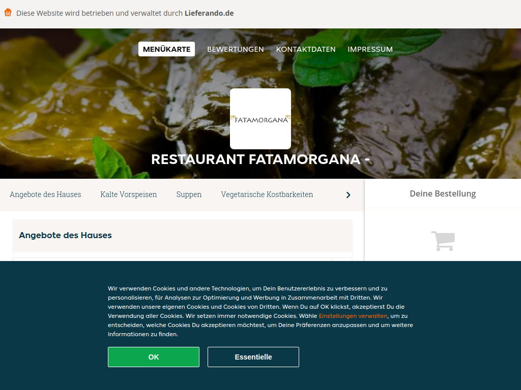Website von Restaurant Fatamorgana - - Essen online bestellen in Mülheim an der Ruhr in Mülheim an der Ruhr