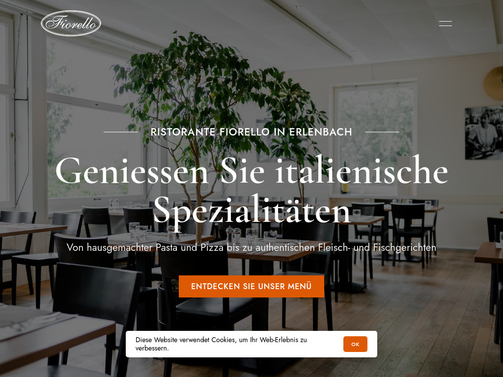 Website von Restaurant Fiorello in Erlenbach