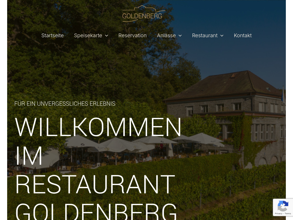 Website von Restaurant Goldenberg in Winterthur