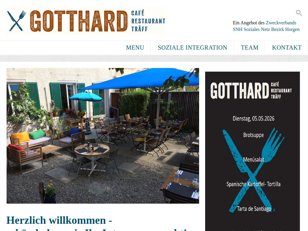 Website von Restaurant Gotthard in Thalwil
