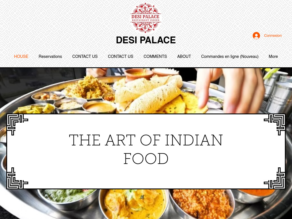 Website von Restaurant Indien Desi Palace