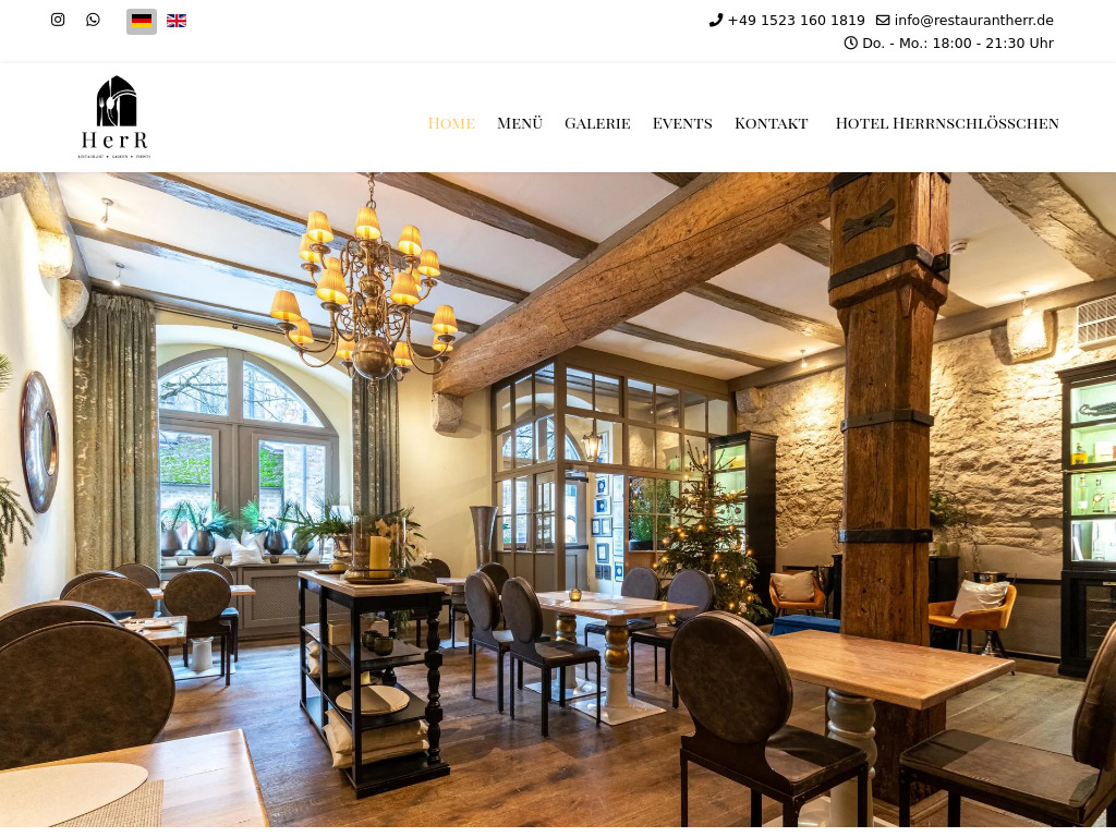 Website von Restaurant HerR in Rothenburg o. d. Tauber