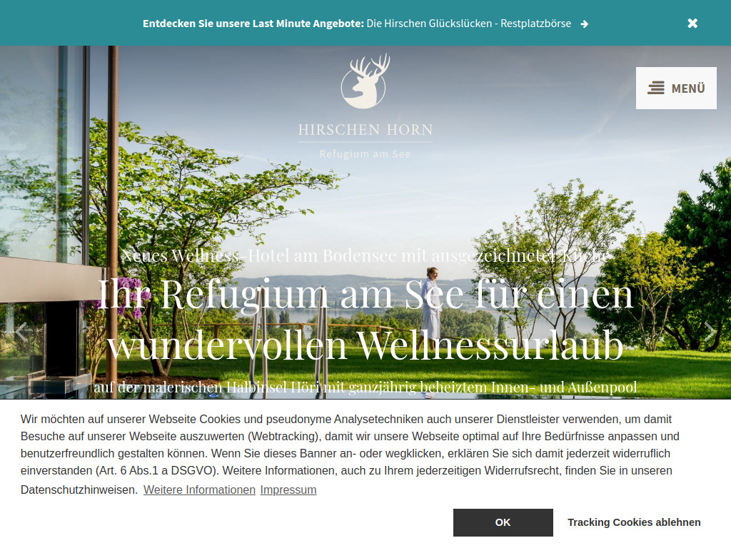 Website von Hotel Hirschen Horn